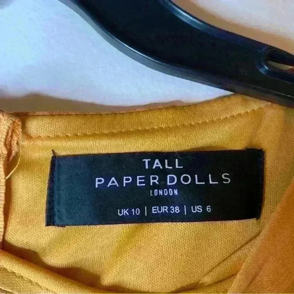 Tall Paper Dolls Gold Dress With Pleated Hem.Size 6 - Picture 11 of 12